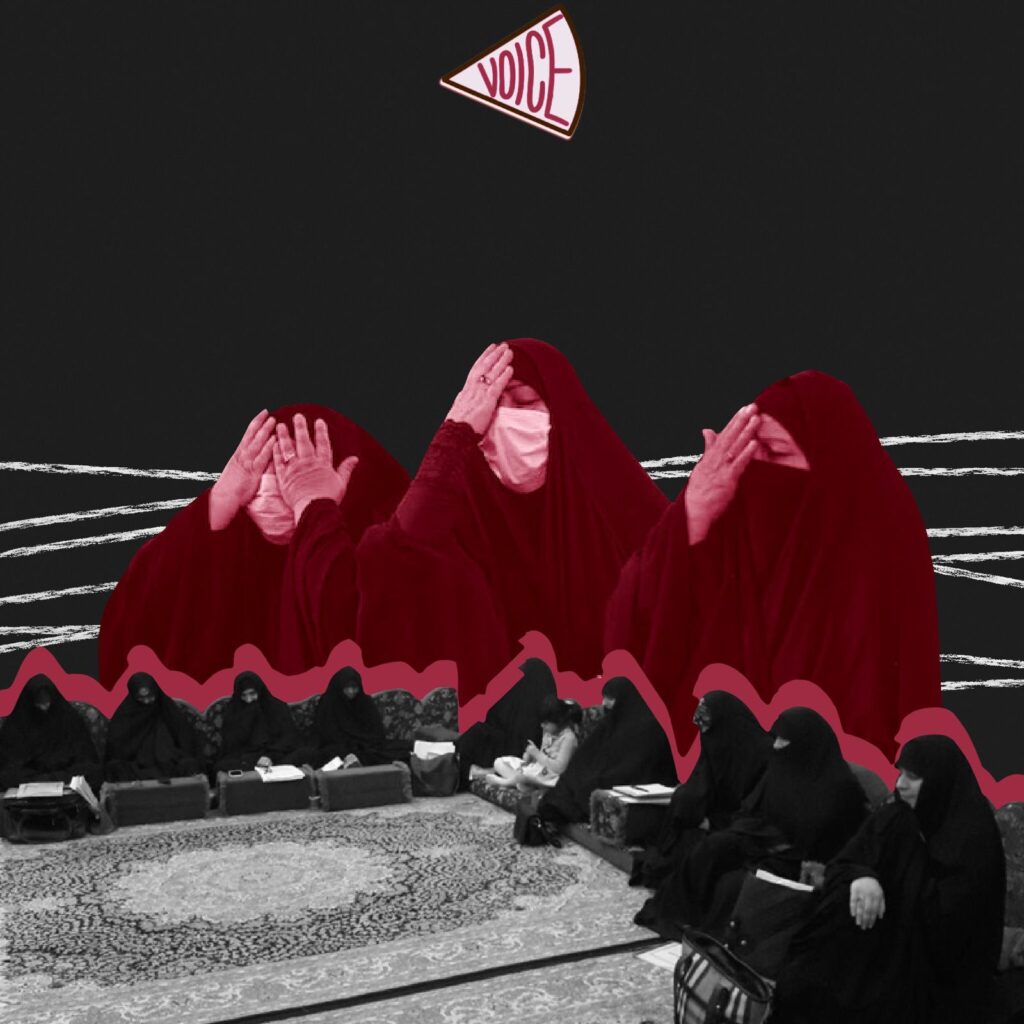 يتم الاتفاق على عقد المجالس الحسينية النسائية ما يدعى محليًا بـ ( القراية او قراية النسوان) كل يوم في منزل إحداهن حيث تقوم بهذا النساء كتقليد متوارث لاحياء الشعائر الحسينية لدى الطائفة الشيعية او كرد للنذور حيث تطلب إحداهن نذر أو طلب قضاء حاجة كالزواج و الحمل.